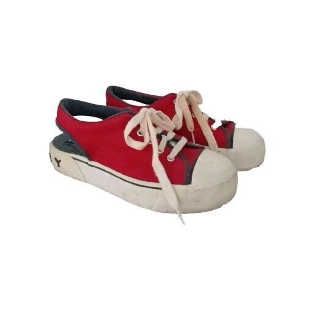Tommy Hilfiger Red‎ Canvas Slingback Sneakers Casual Summer Shoes